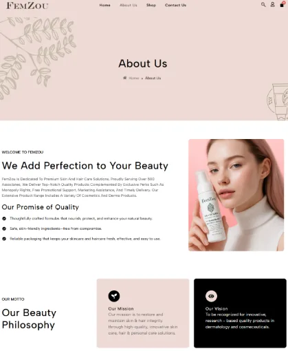 FemZou Beauty — Premium skincare e-commerce with product discovery · visual 04