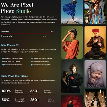 Pixel Photo — Photography agency portfolio with gallery showcase · visual 04