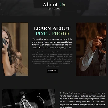 Pixel Photo — Photography agency portfolio with gallery showcase · visual 07