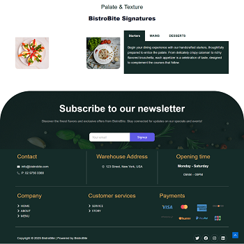 The Acai Restaurant — Fine dining restaurant website with online menu · visual 06
